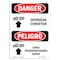 Signmission OSHA Sign, Overhead Conveyor Bilingual, 10in X 7in Rigid Plastic, 7" W, 10" H, Bilingual Spanish OS-DS-P-710-VS-1511 - alternate 1